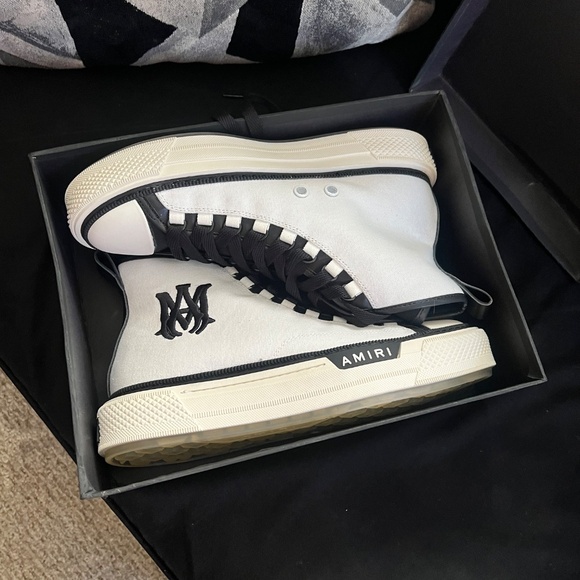 Amiri Court Sneakers Size 44 – Black & White High Top - Picture 2 of 5